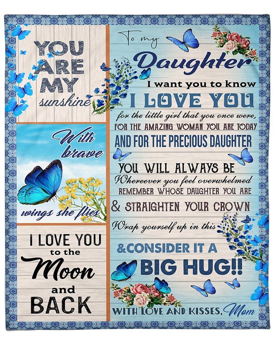 Mom To Daughter I Love You To The Moon And Back Fleece Blanket Fleece Blanket