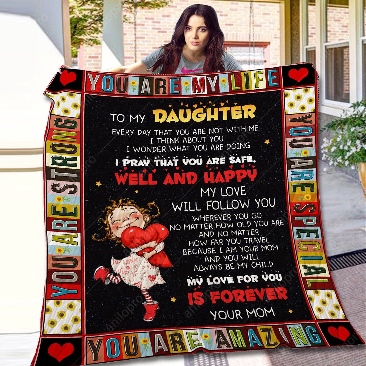 Mom To Daughter I Think About You Quilt Blanket DHC040120135TD