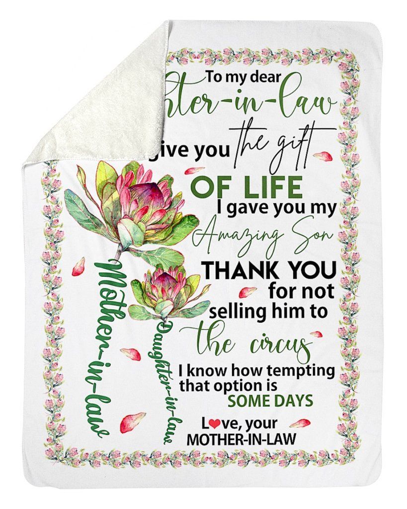 Mom To Daughter In Law Sherpa Fleece Blanket