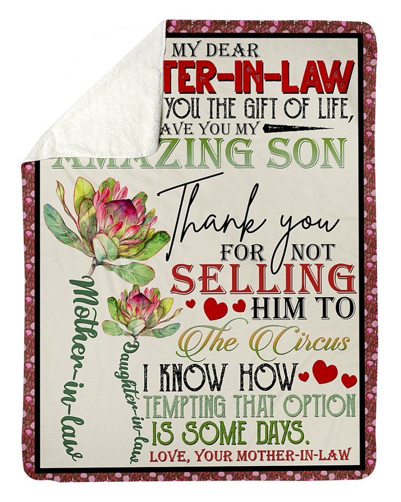 Mom To Daughter In Law Sherpa Fleece Blanket