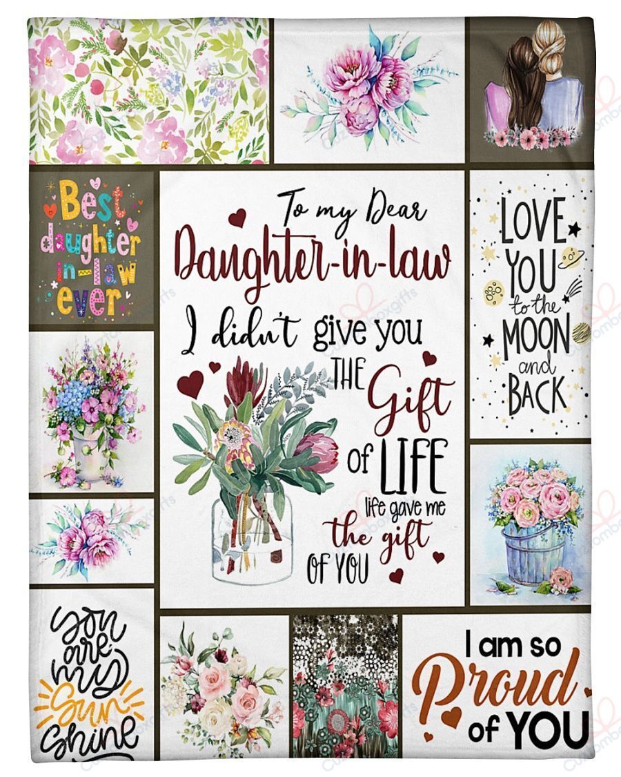 Mom To Daughter In Law Love You To The Moon Sherpa Fleece Blanket