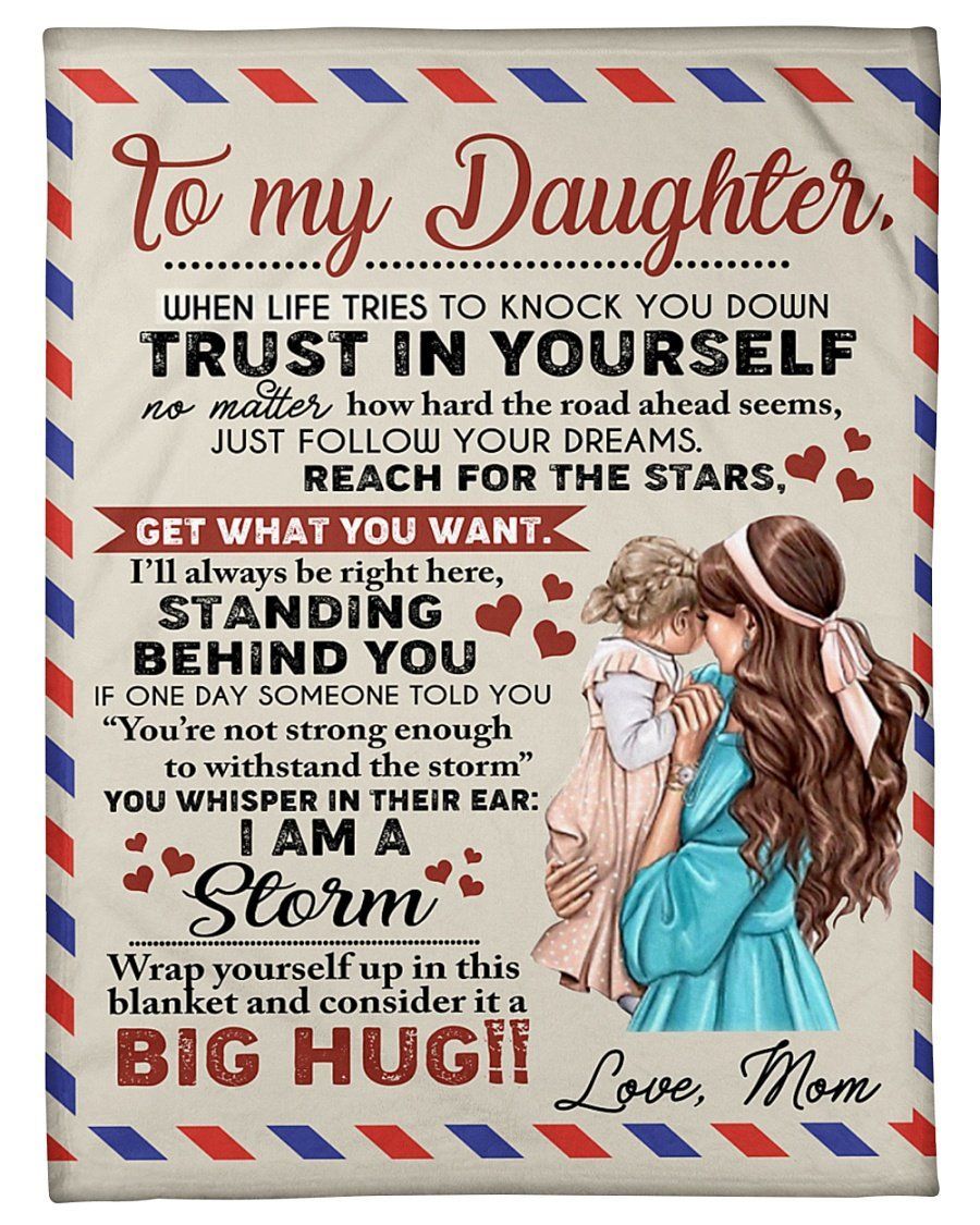 Mom To Daughter Just Follow Your Dreams Fleece Blanket Fleece Blanket