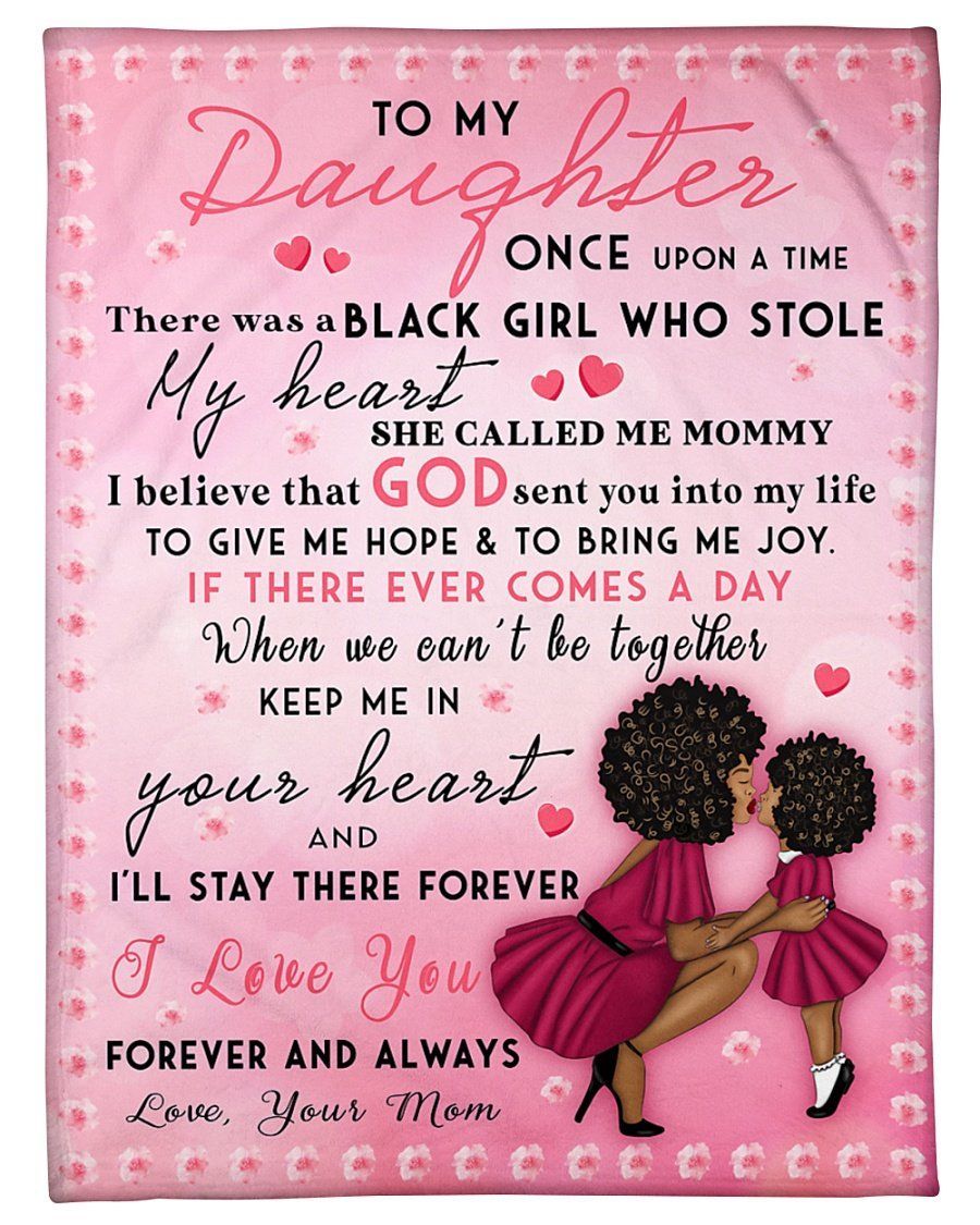 Mom To Daughter Keep Me In Your Heart Pink Fleece Blanket Fleece Blanket