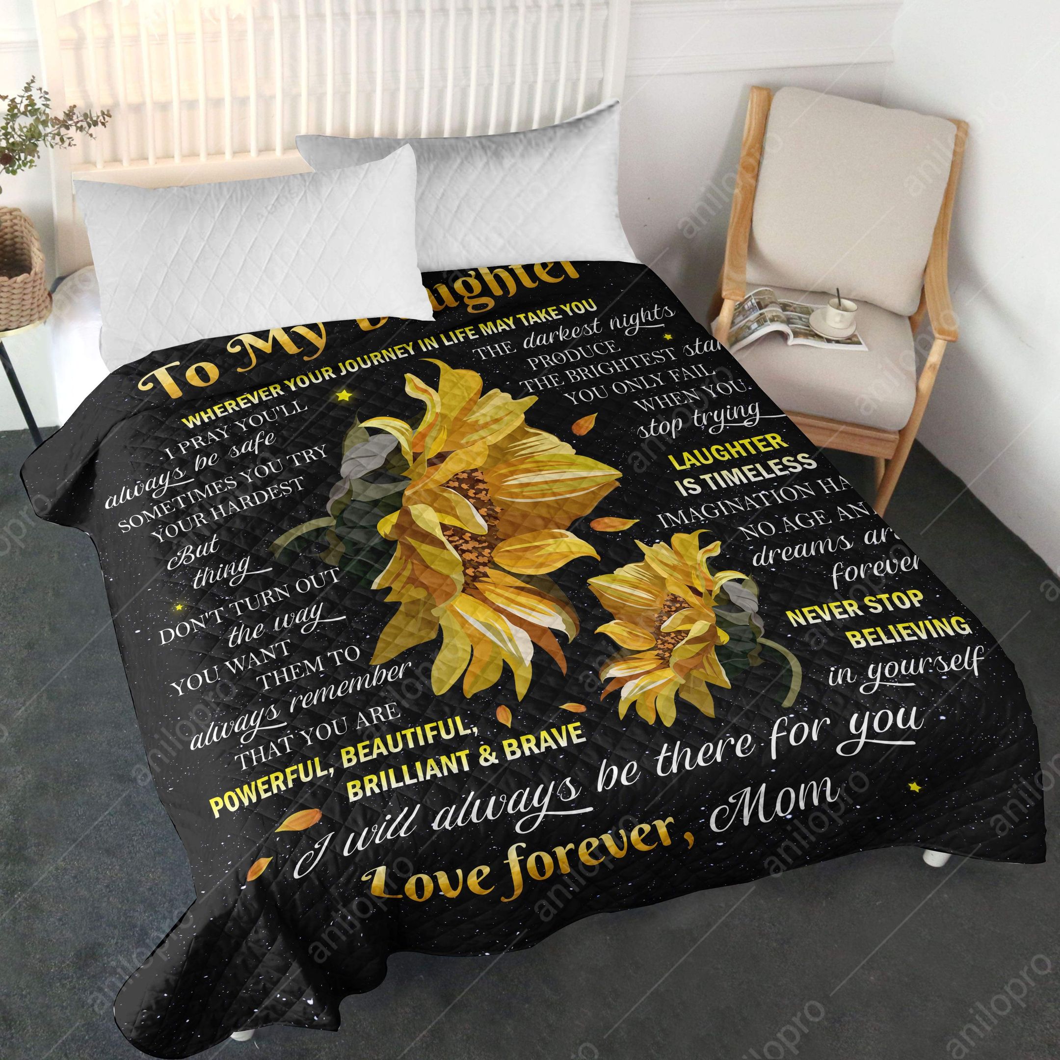 Mom To Daughter Laughter Is Timeless Quilt Blanket DHC04012083TD