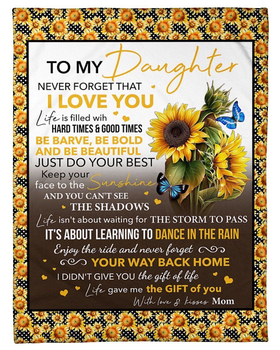 Mom To Daughter Learning To Dance In The Rain Sunflowers Fleece Blanket Fleece Blanket