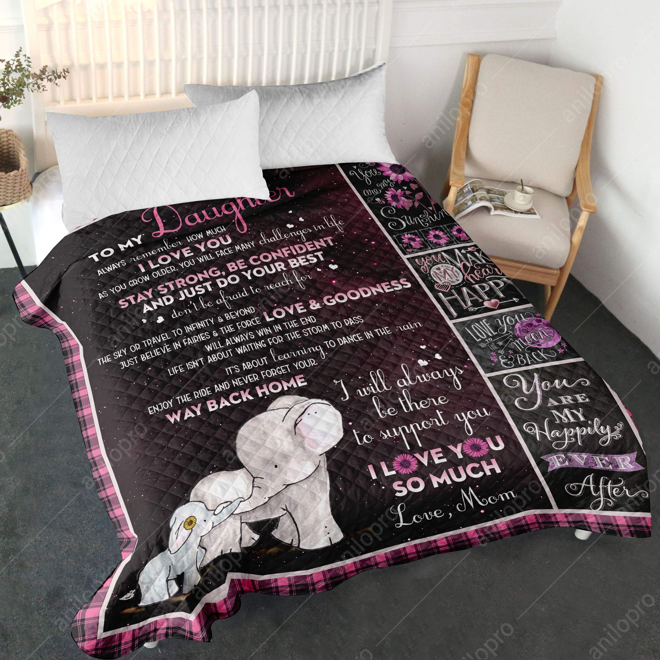 Mom To Daughter Love And Goodness Quilt Blanket DHC040120153TD