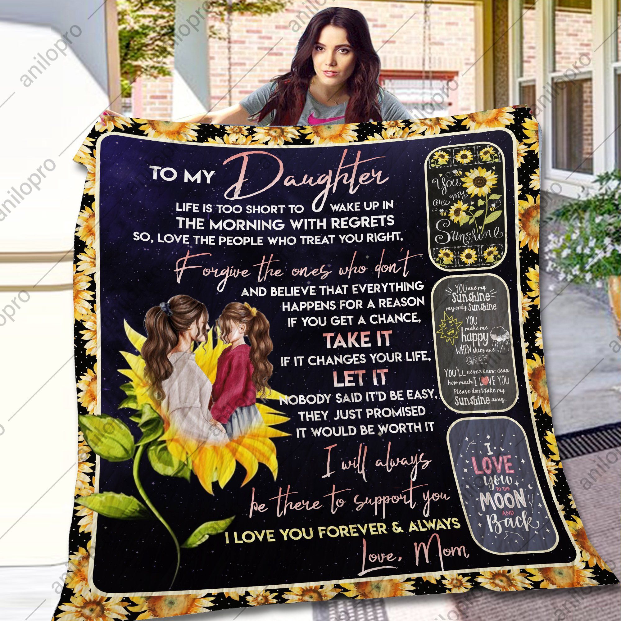 Mom To Daughter Love People Who Treat You Right Quilt Blanket DHC040120134TD