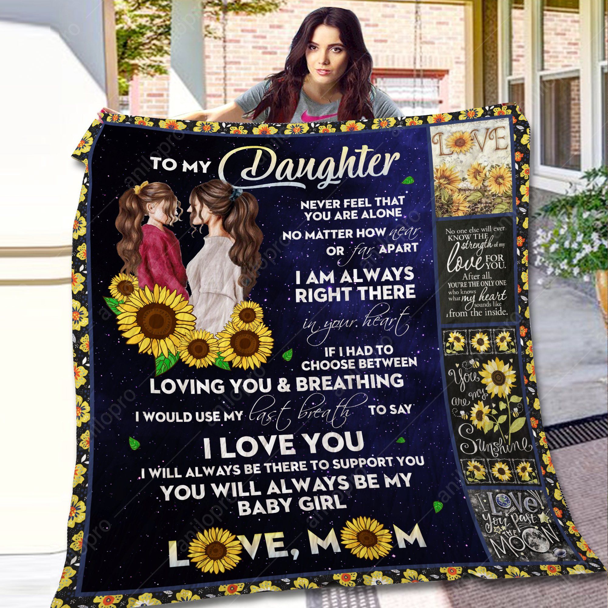 Mom To Daughter Loving You And Breathing Quilt Blanket DHC040120158TD