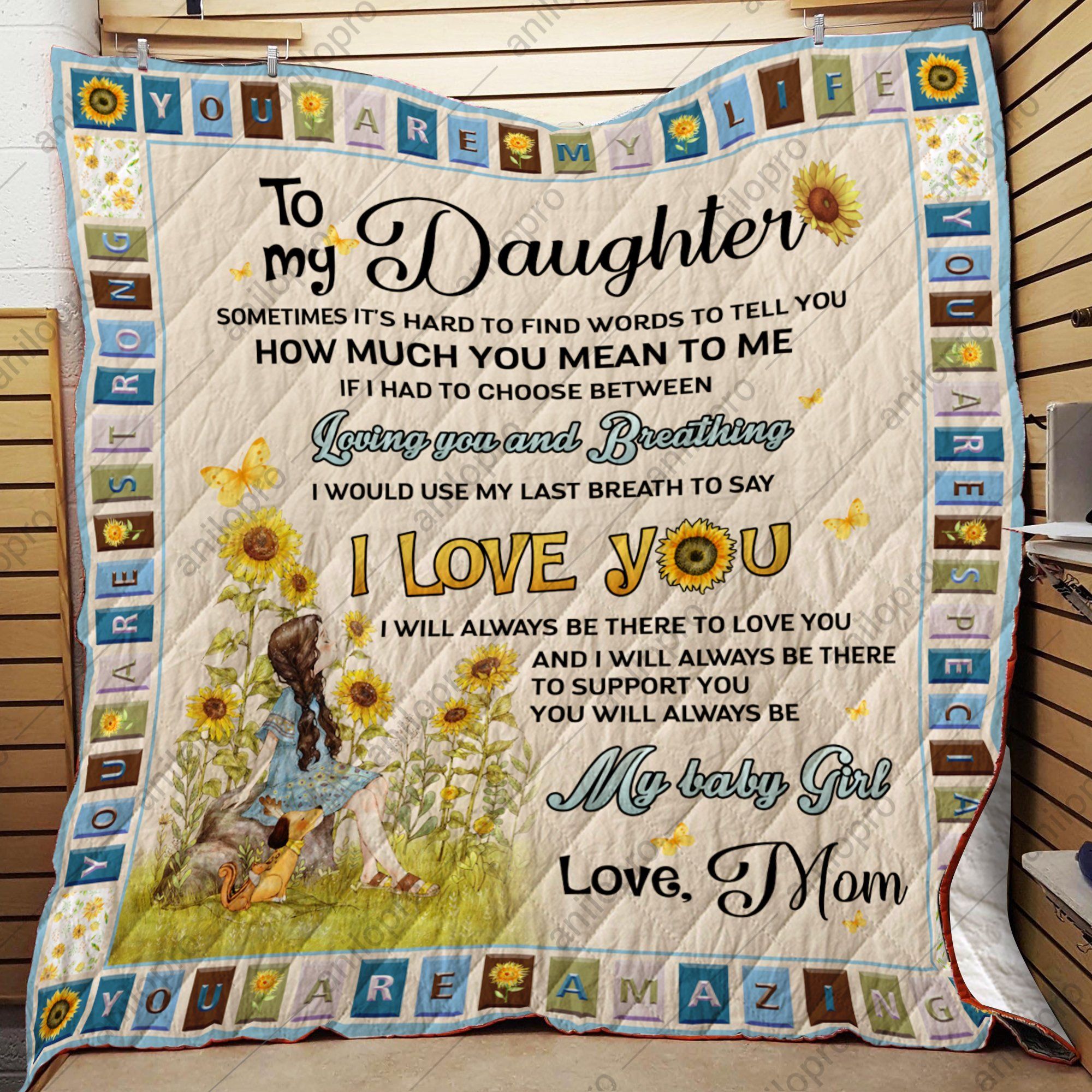 Mom To Daughter My Baby Girl Quilt Blanket DHC040120108TD