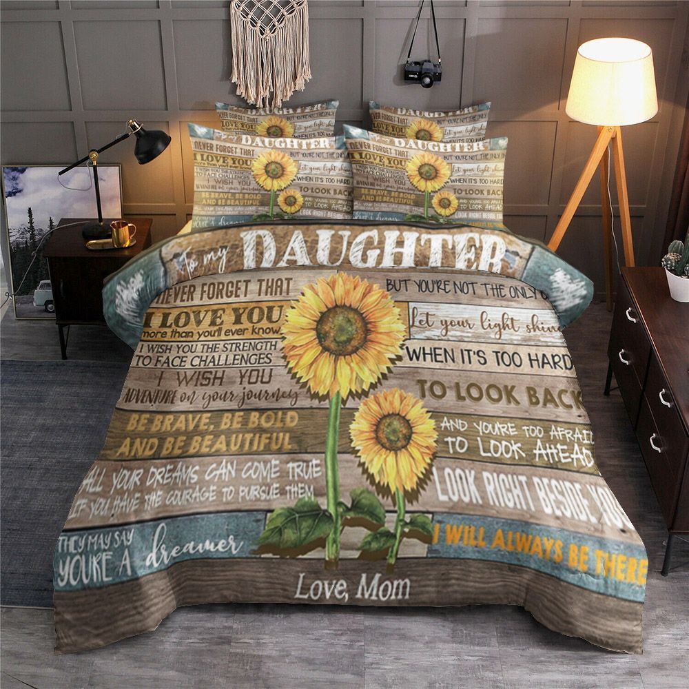 Mom To Daughter Sunflower Bedding Set