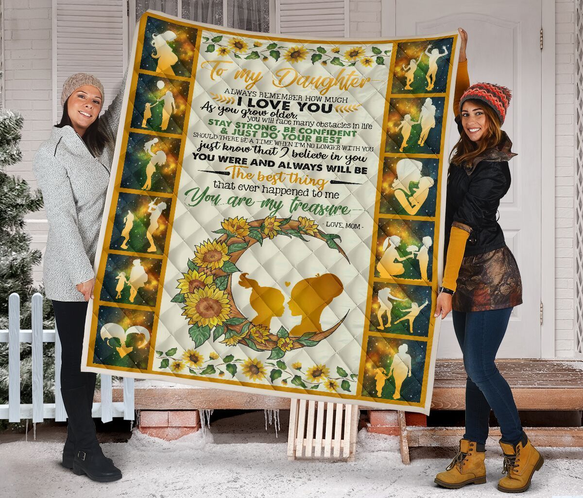 Mom To Daughter Sunflower Flower GS-CL-NT1307 Quilt Blanket