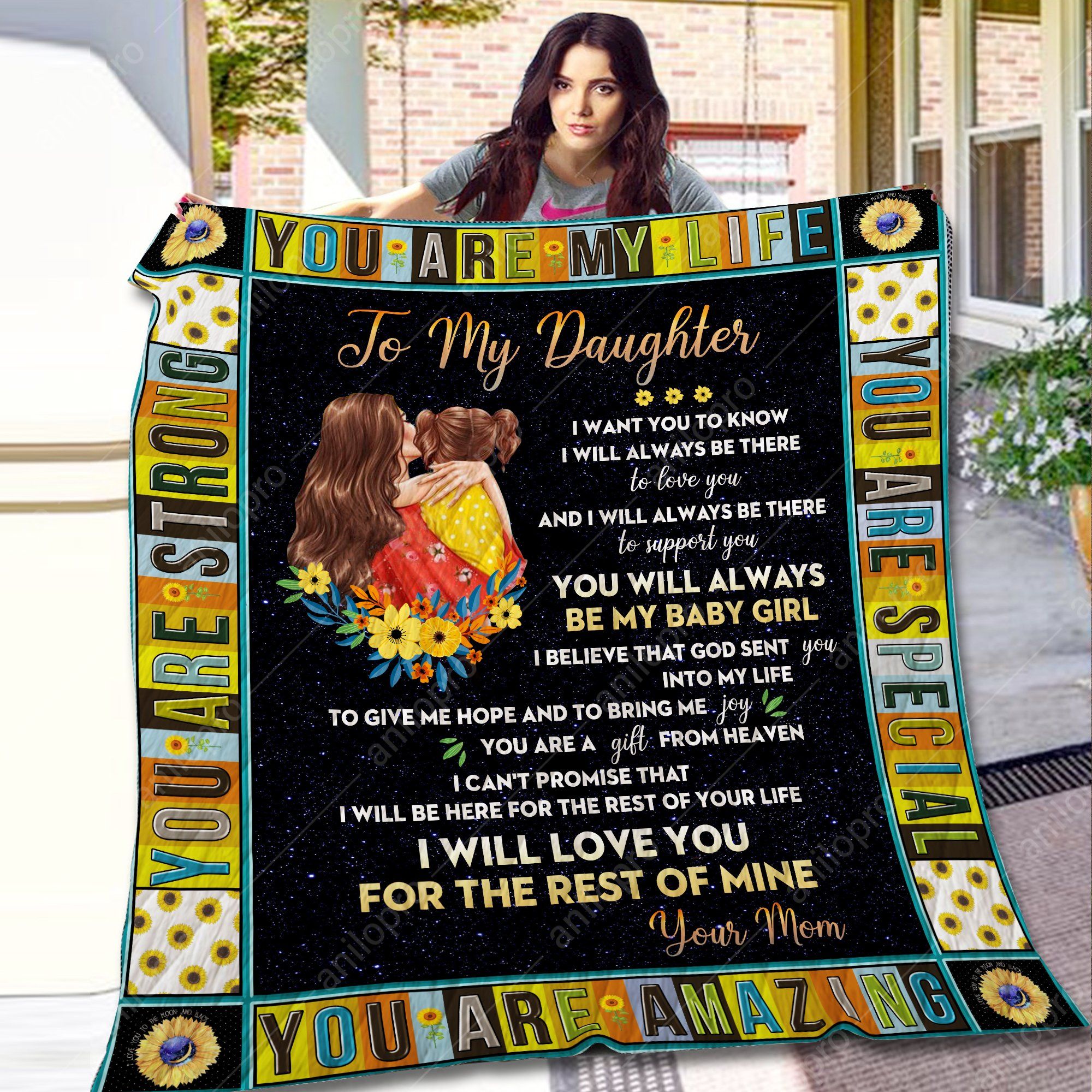 Mom To Daughter To Support You Quilt Blanket DHC040120107TD