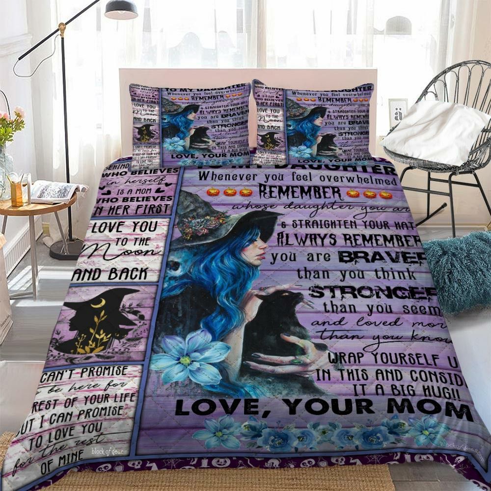 Mom To Daughter Witch Girl Bedding Set