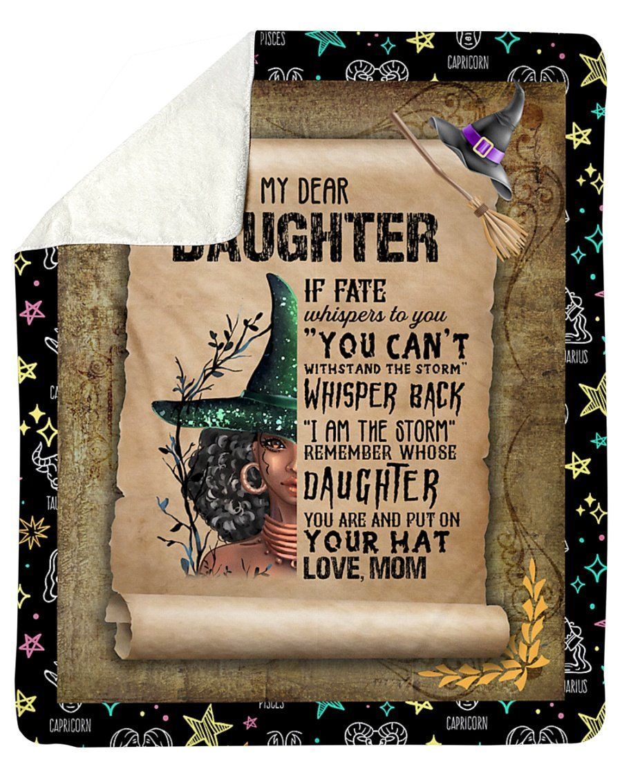 Mom To Daughter Witch I Am The Storm Fleece Blanket Sherpa Blanket