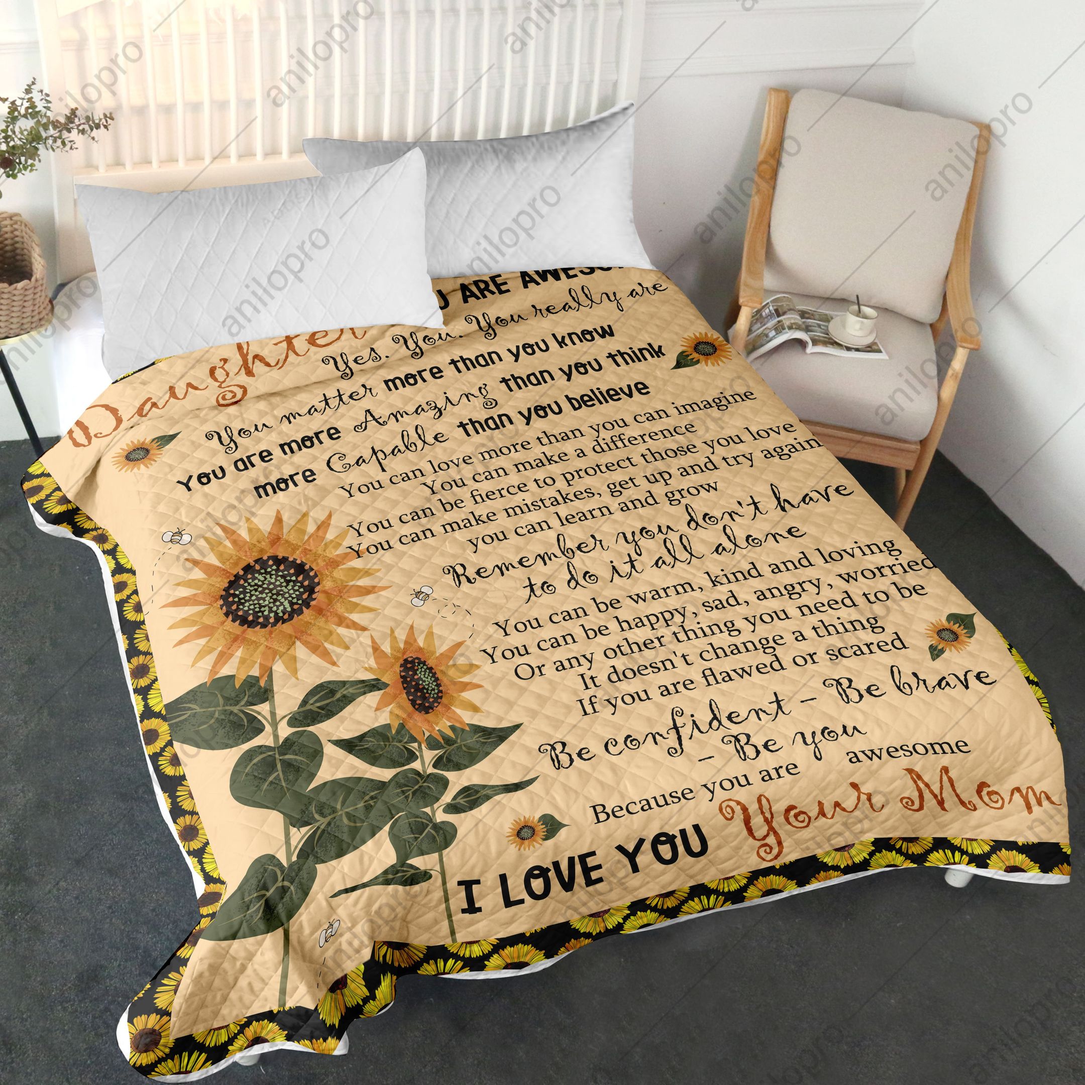 Mom To Daughter You Are Awesome Quilt Blanket DHC040120185TD