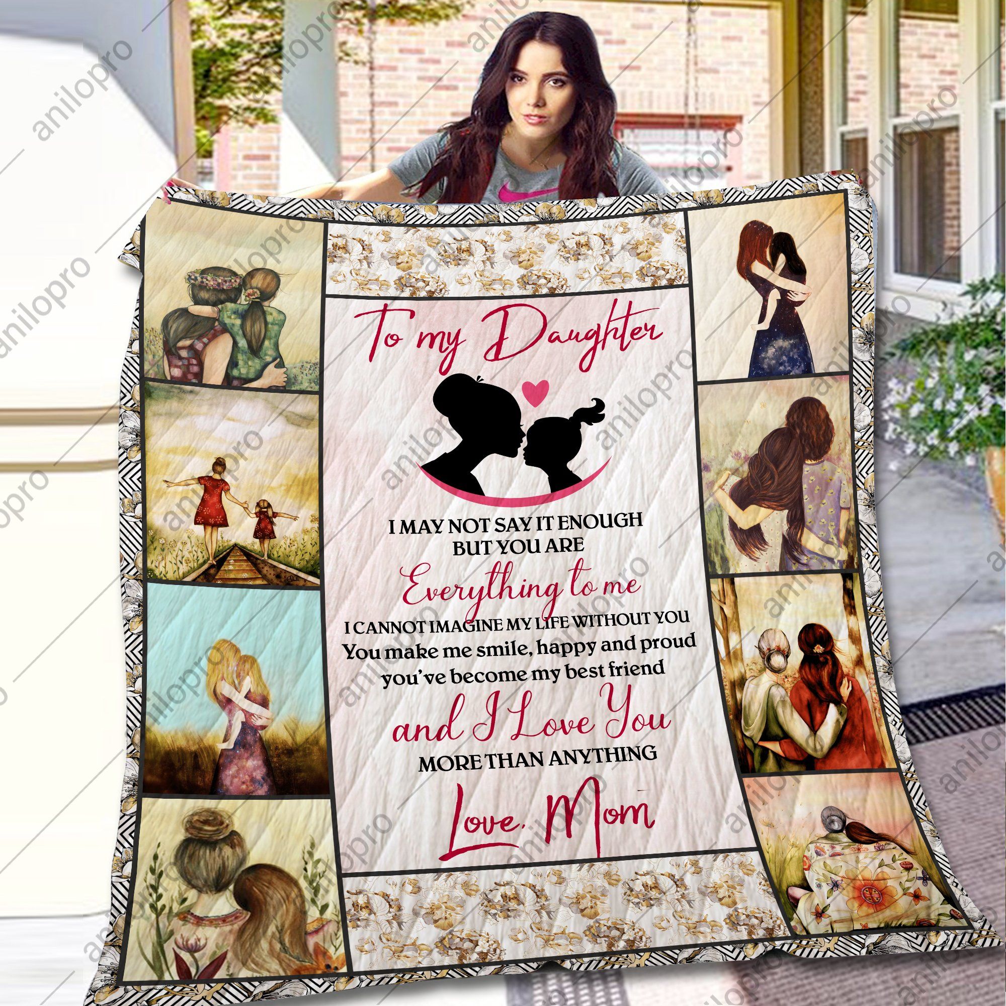 Mom To Daughter You Are Everything To Me Quilt Blanket DHC04012066TD