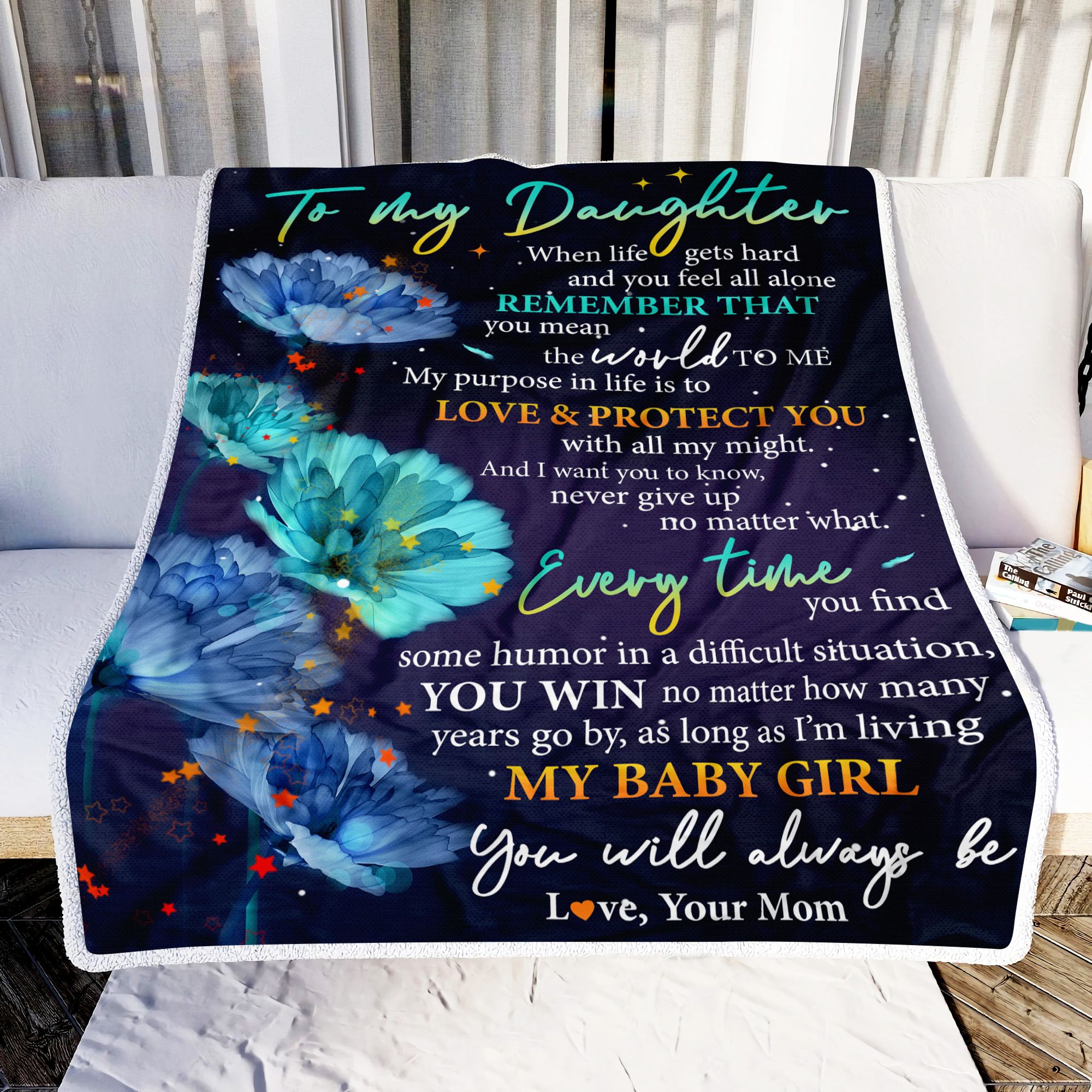 Mom To My Baby Girl Daughter Fleece Blanket