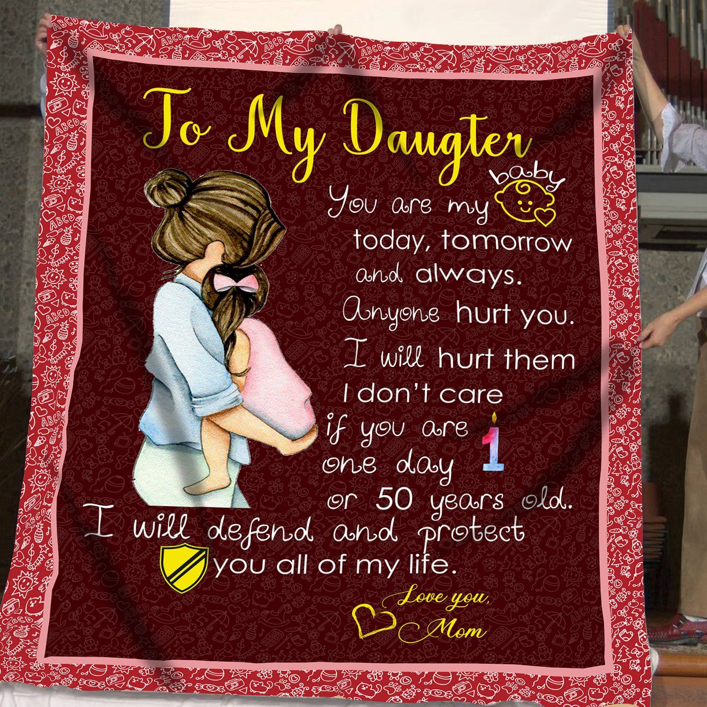 Mom To My Daughter Sherpa Fleece Blanket
