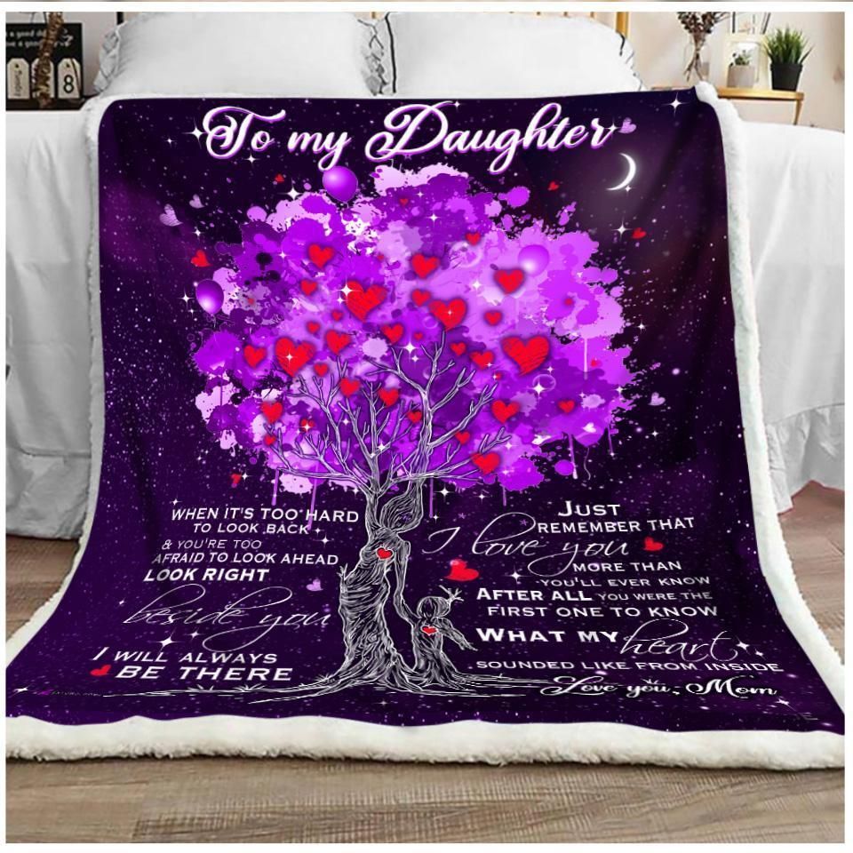 Mom To My Daughter Sherpa Fleece Blanket