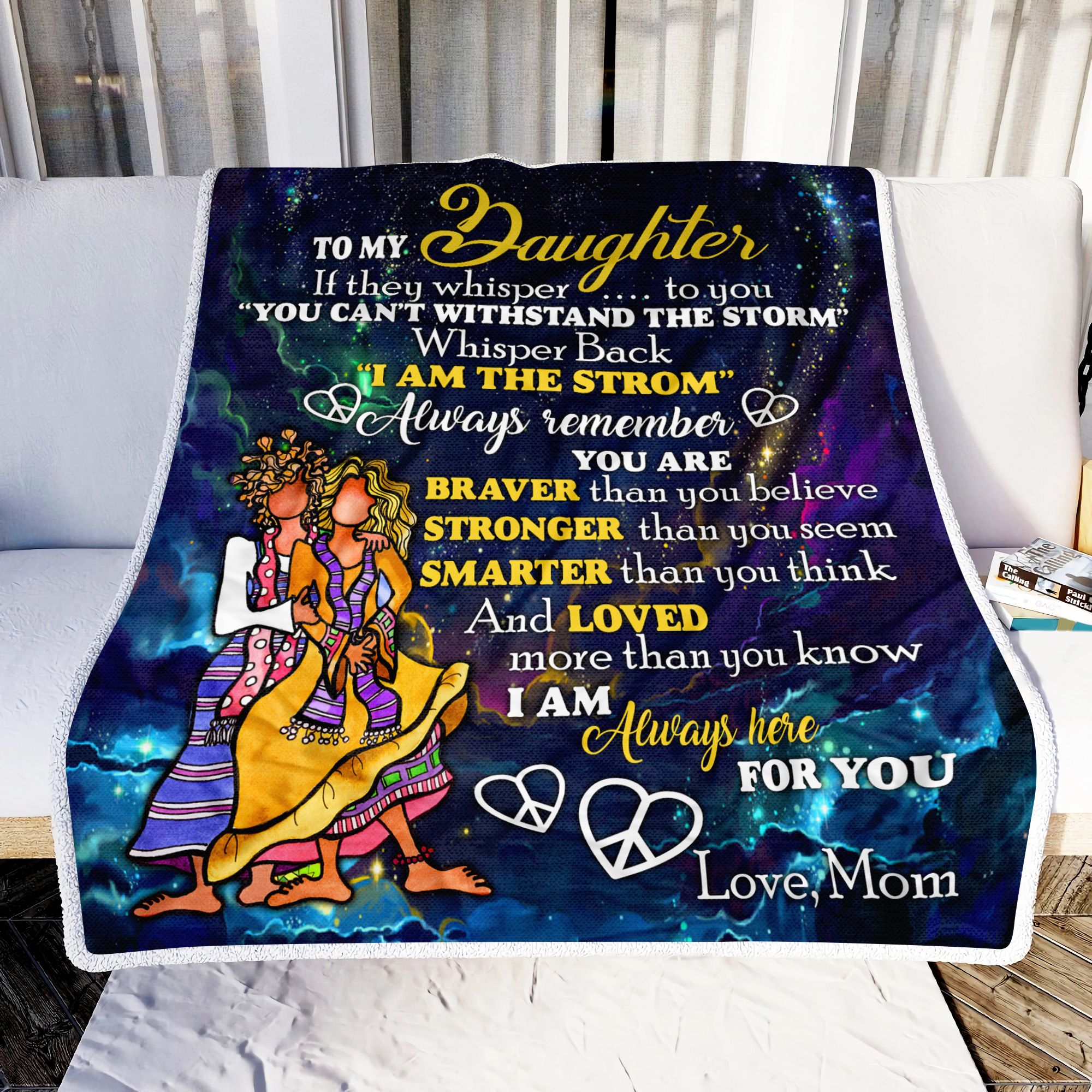 Mom To My Daughter I Am Always Here For You Fleece Blanket