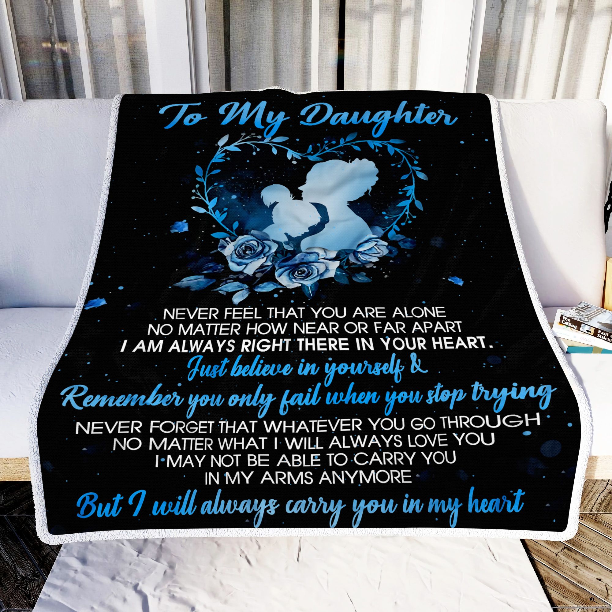 Mom To My Daughter I Will Always Carry You In My Heart Fleece Blanket