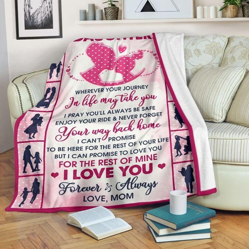 Mom To My Daughter Promise To Love You Sherpa Fleece Blanket