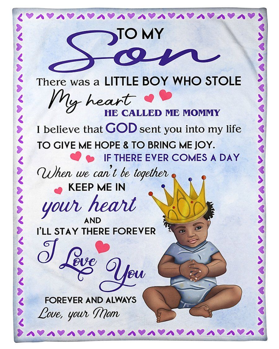 Mom To My Son I’ll Stay There Forever Fleece Blanket Fleece Blanket