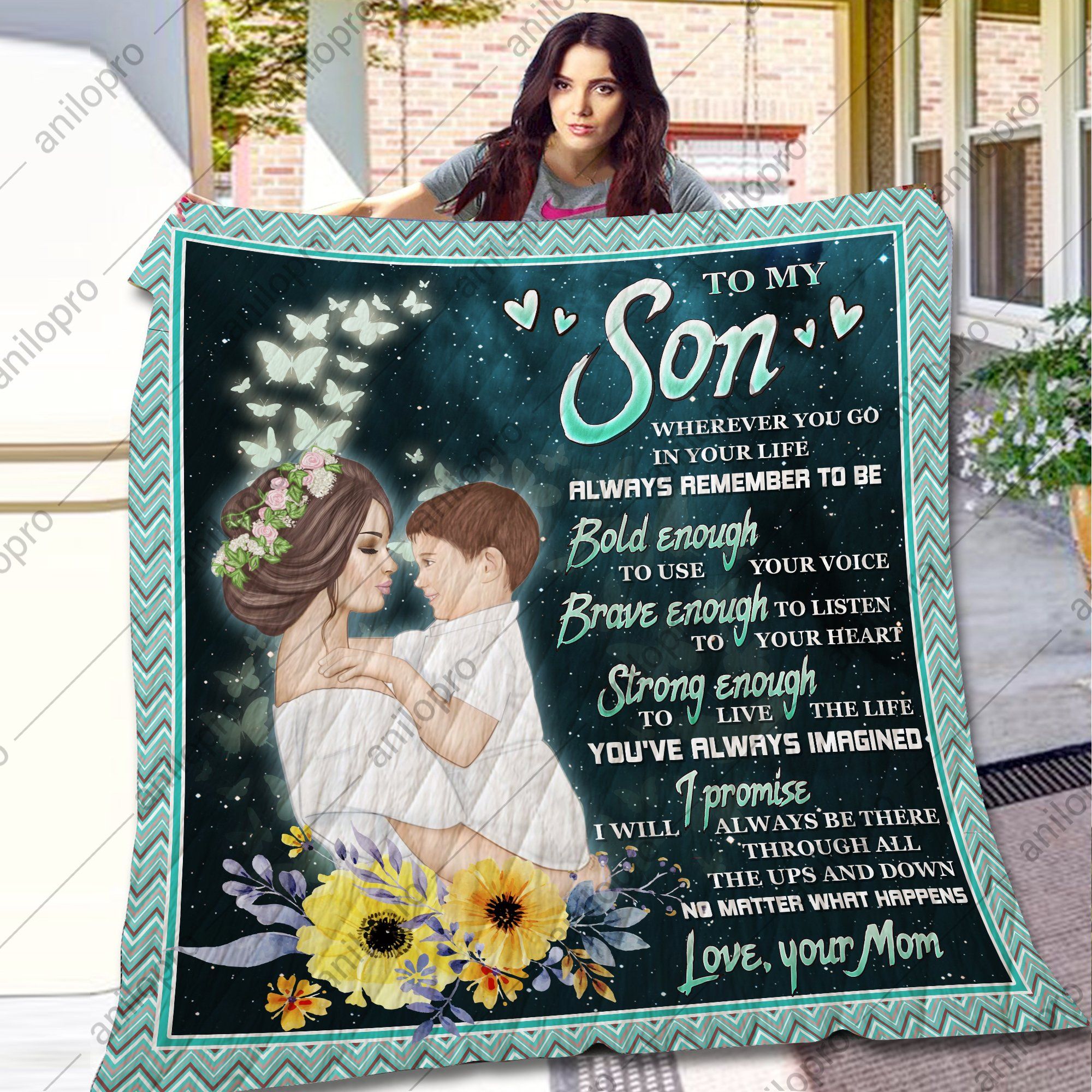 Mom To Son Always Remember Quilt Blanket DHC040120173TD