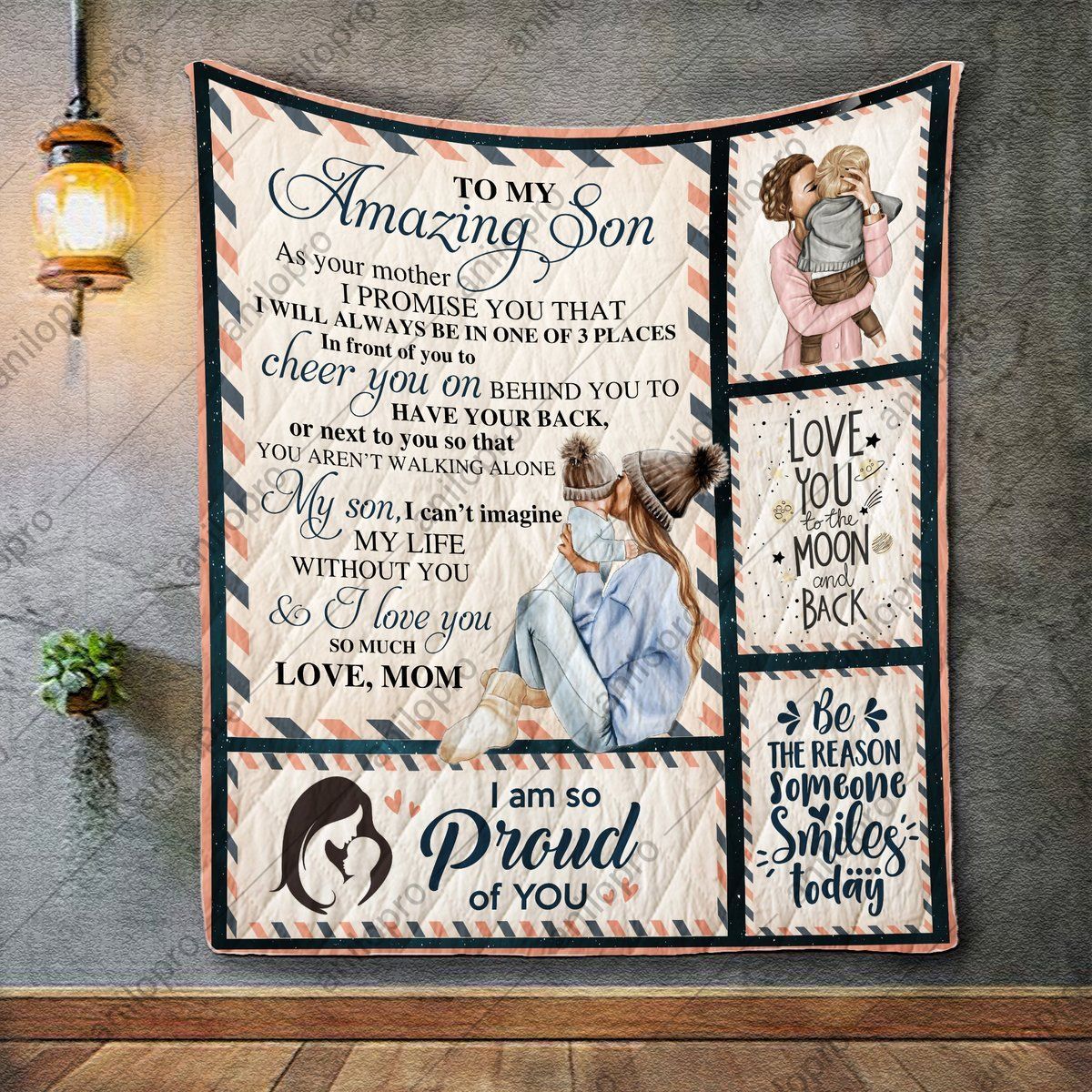 Mom To Son As Your Mother GS-CL-DT3006 Quilt Blanket