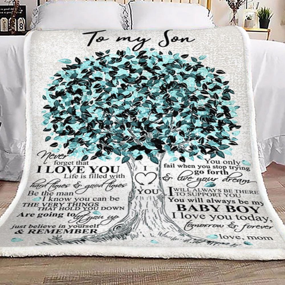 Mom To Son Sherpa Fleece Blanket