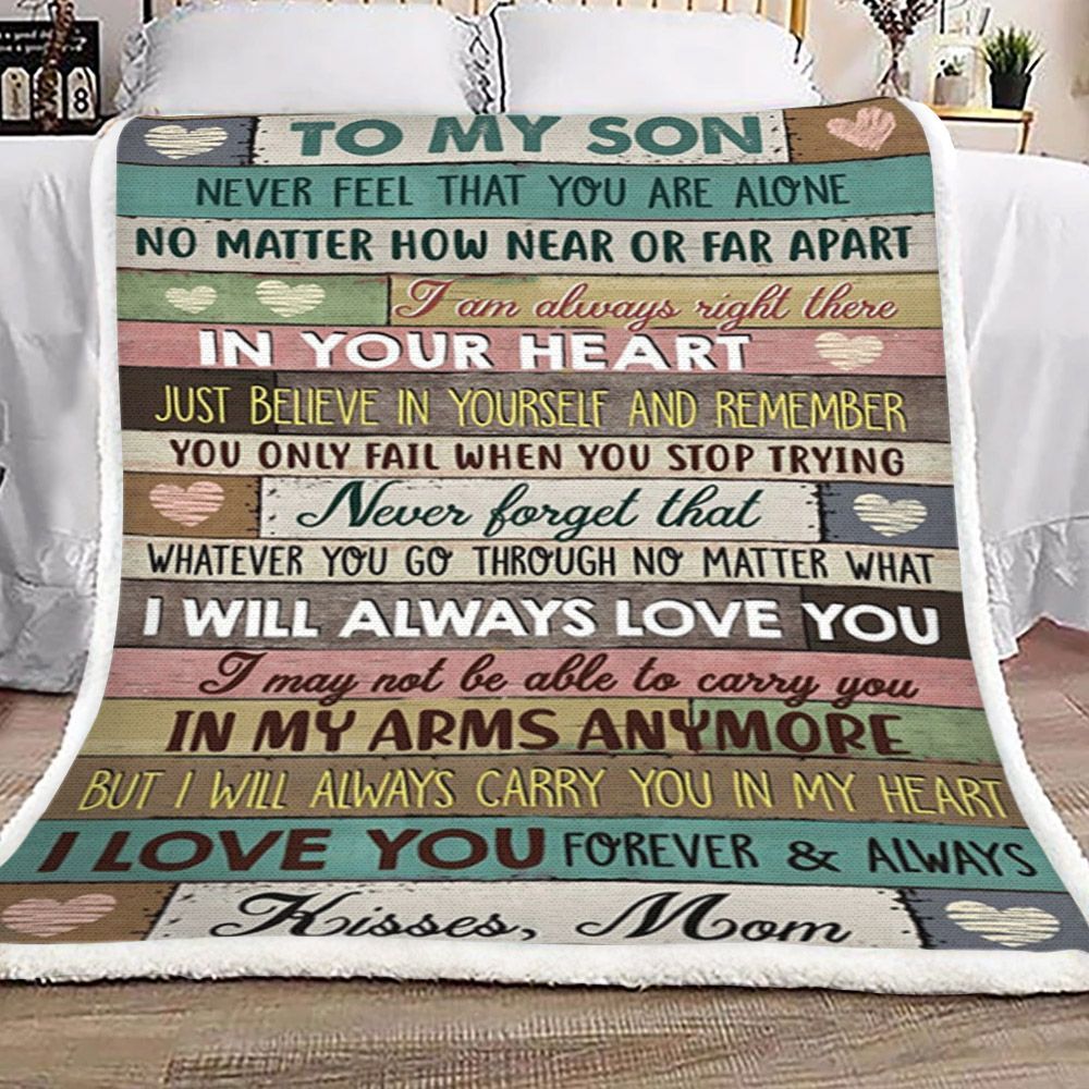 Mom To Son Sherpa Fleece Blanket