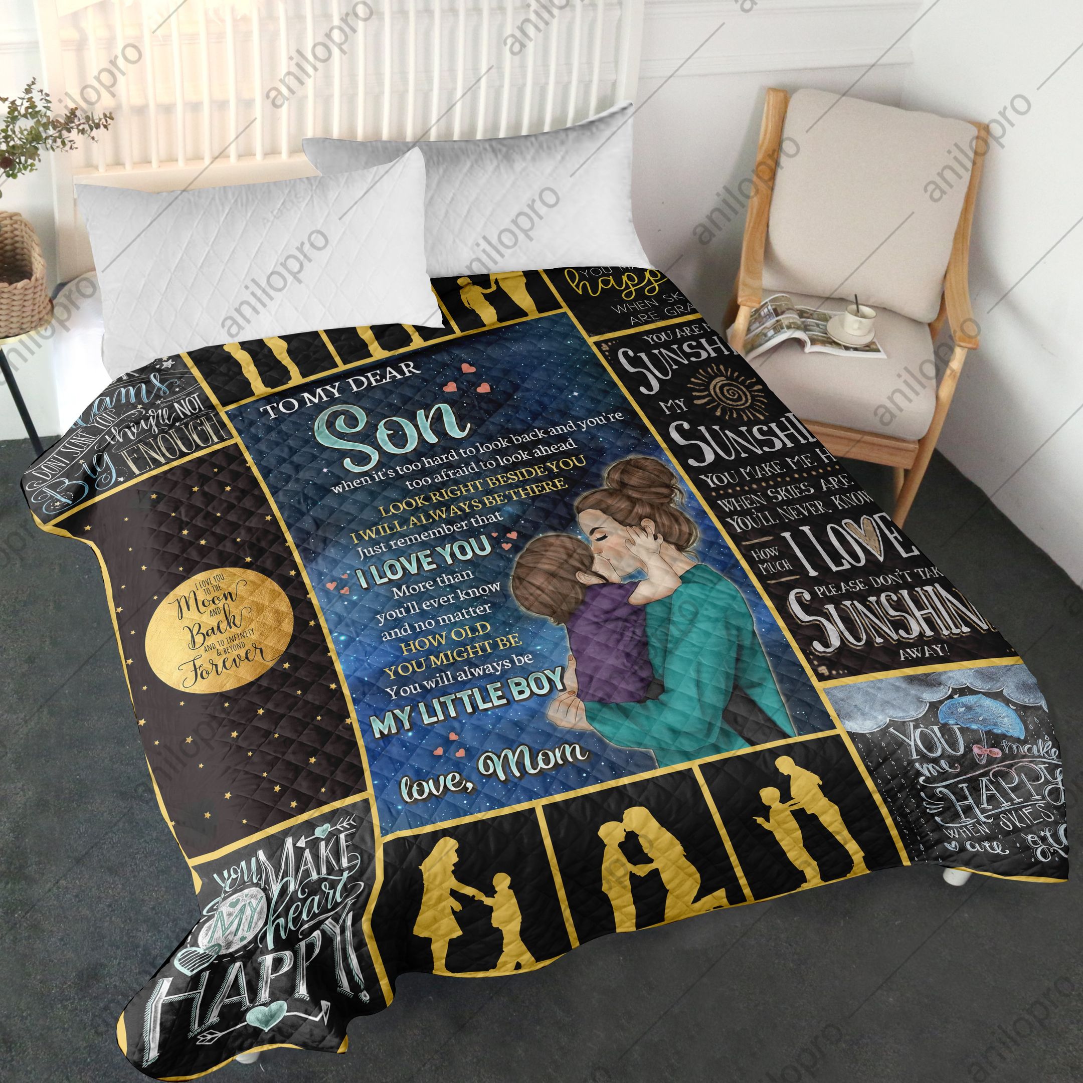 Mom To Son How Old You Might Be Quilt Blanket DHC040120166TD