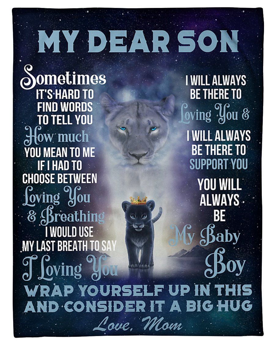 Mom To Son Lion Always Be There To Love You Fleece Blanket Fleece Blanket