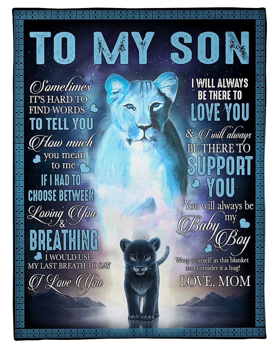 Mom To Son Loving You And Breathing Fleece Blanket Fleece Blanket