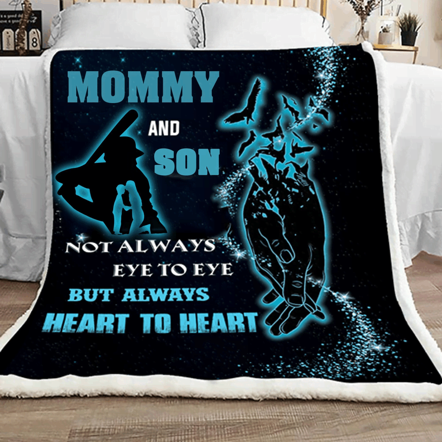 Mommy And Son Sherpa Fleece Blanket