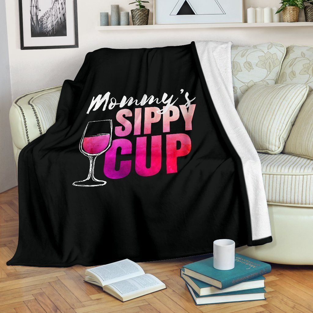 Mommys Sippy Cup Sherpa Fleece Blanket