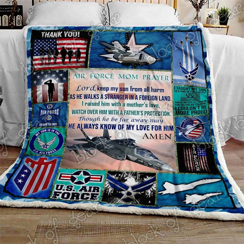Moms Prayer To Airman Sherpa Fleece Blanket