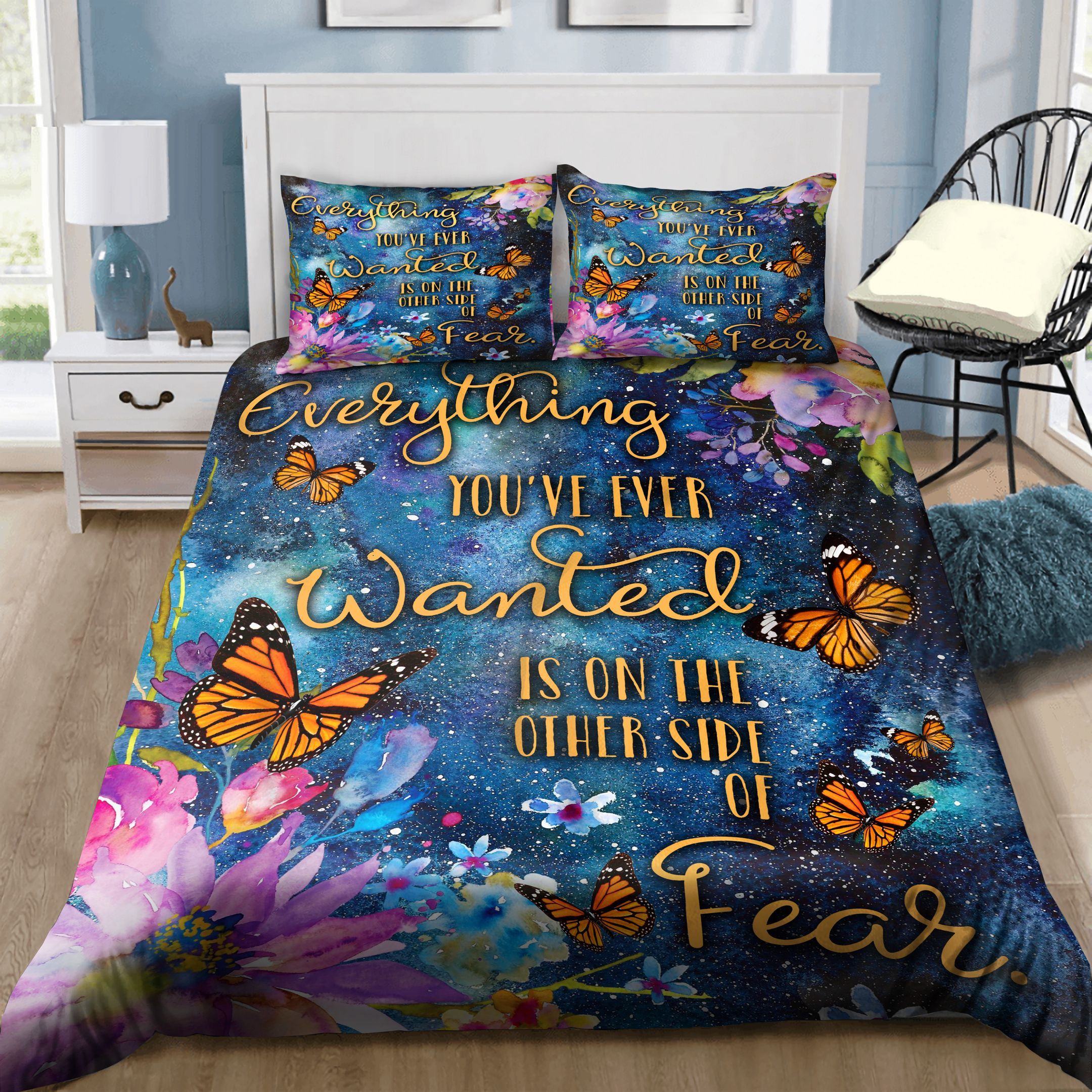 Monarch Butterfly And Flower Bedding Set