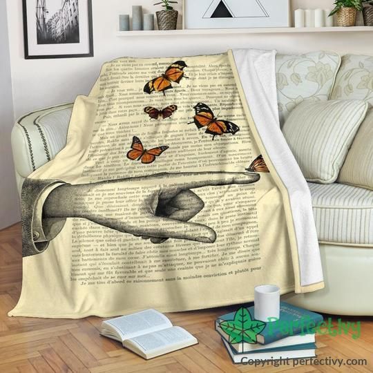 Monarch Butterfly Sherpa Fleece Blanket