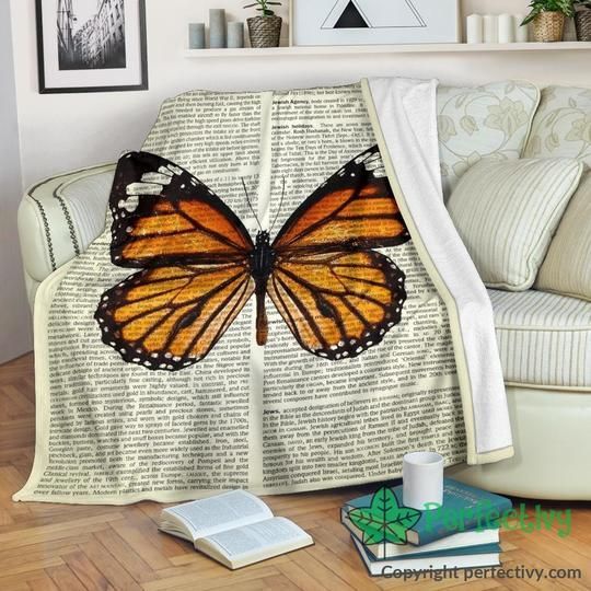 Monarch Butterfly Sherpa Fleece Blanket