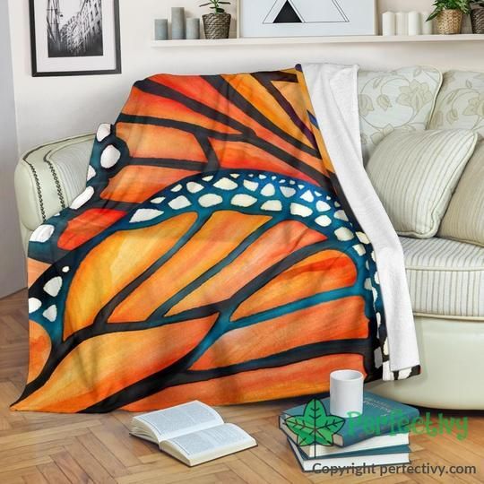 Monarch Butterfly Sherpa Fleece Blanket