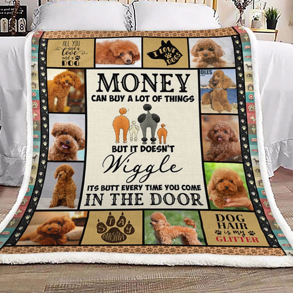Money Can Buy A Lot Of Things Poodle Sherpa Fleece Blanket