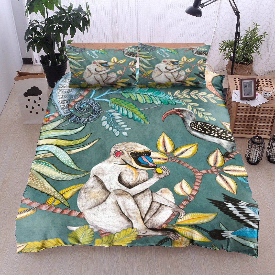 Monkey Bird Tree Bedding Set
