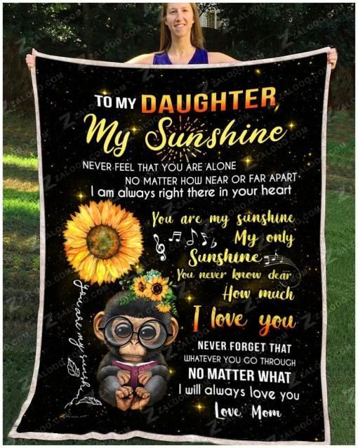 Monkey Daughter Sherpa Fleece Blanket