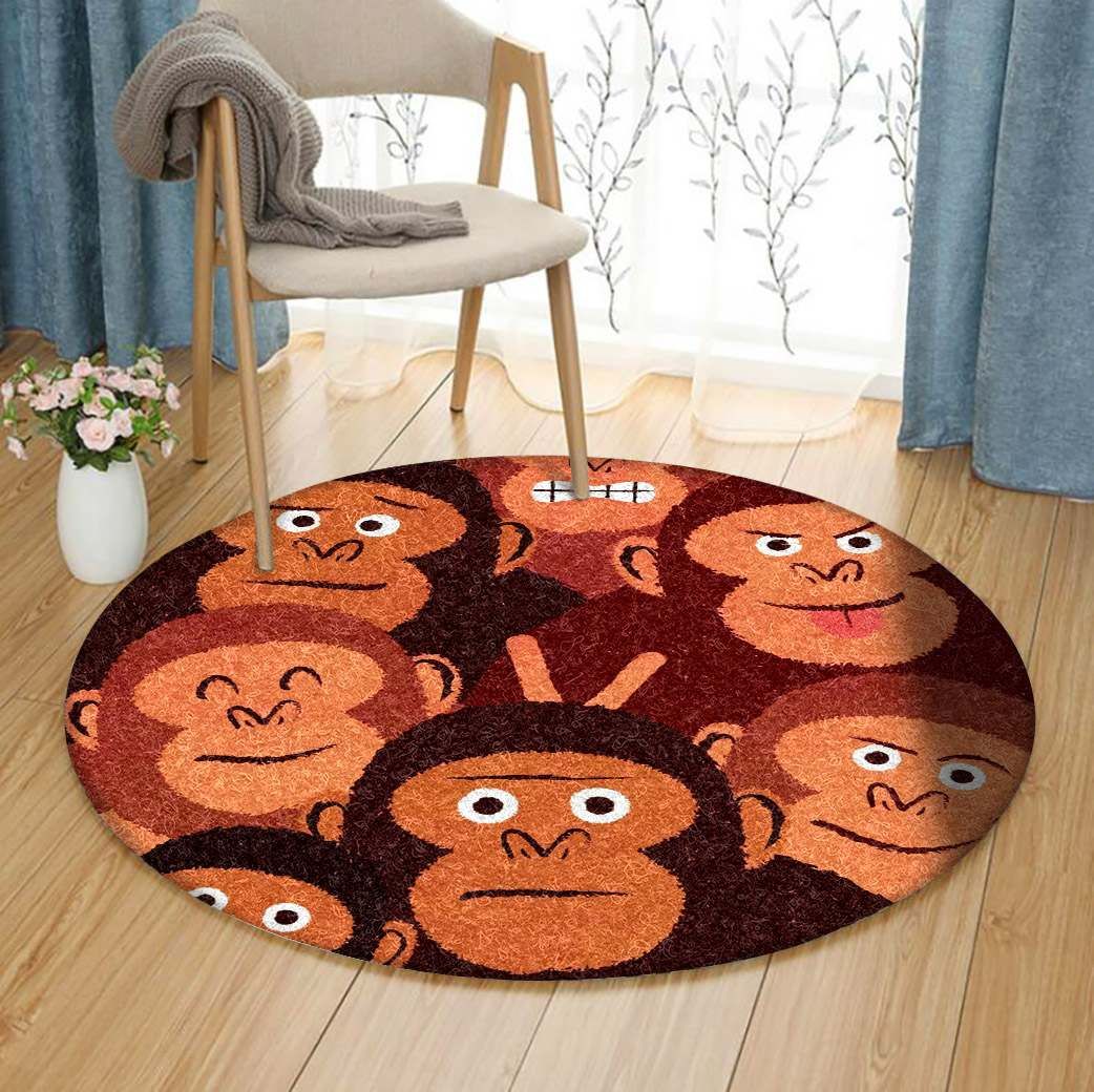Monkey Friends Round Carpet