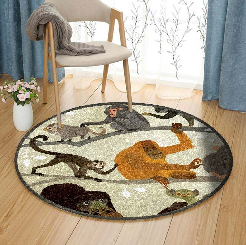 Monkey Round Carpet