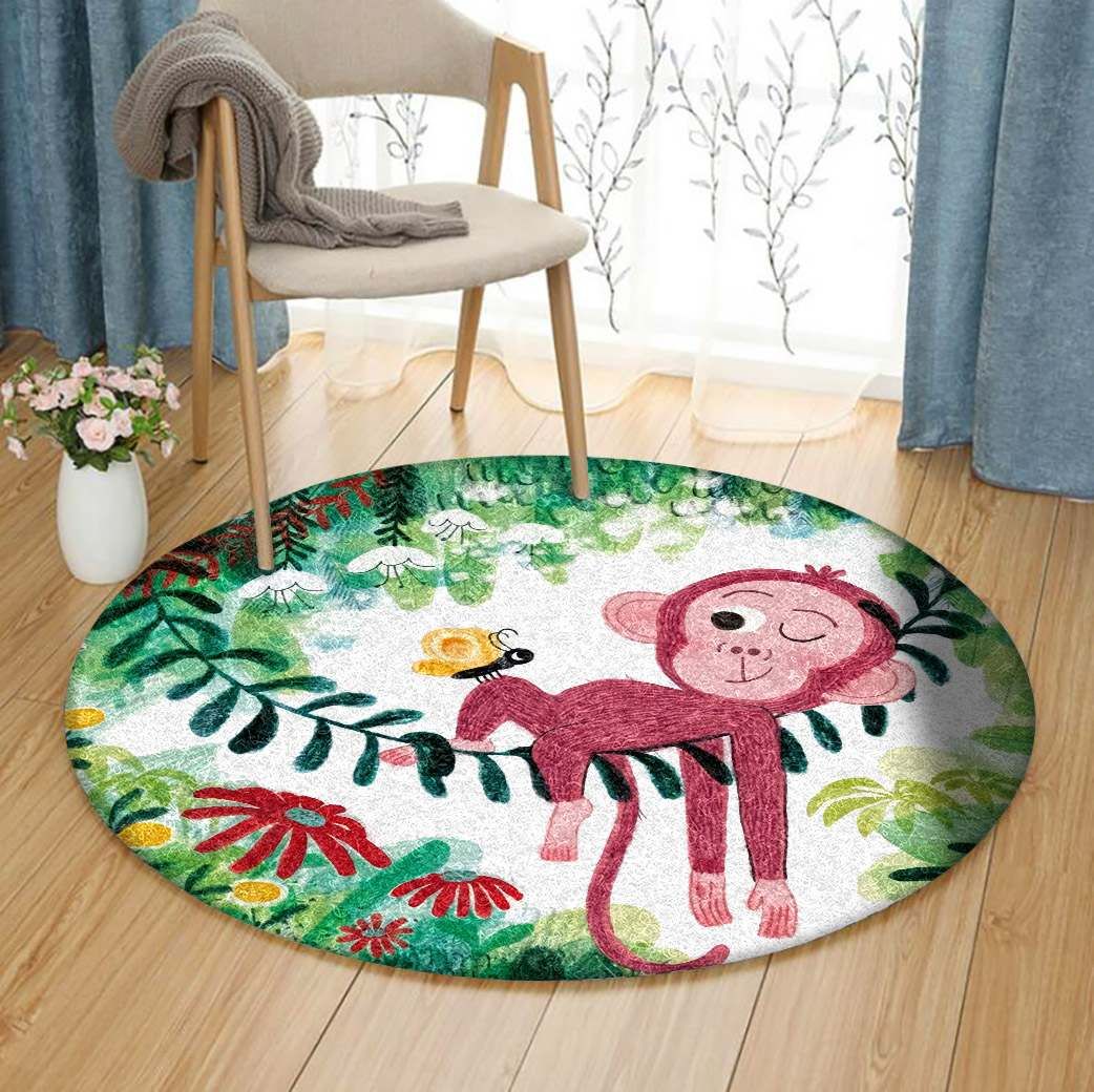 Monkey Round Carpet