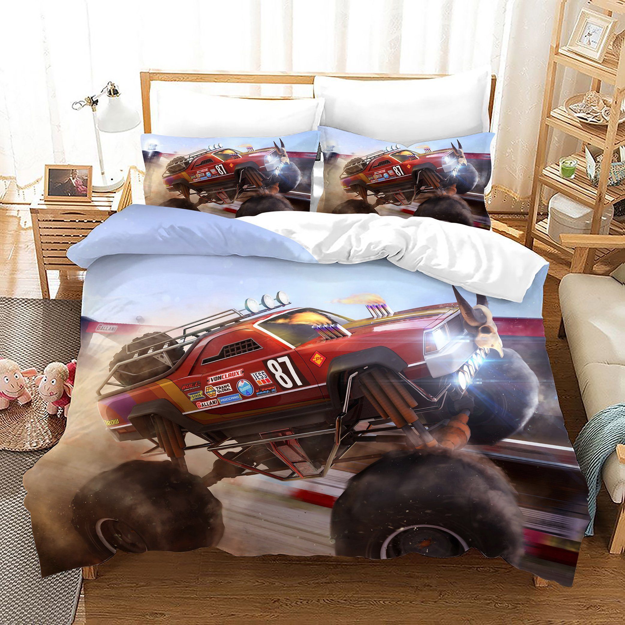 Monster Truck 3d Printed Bedding Set