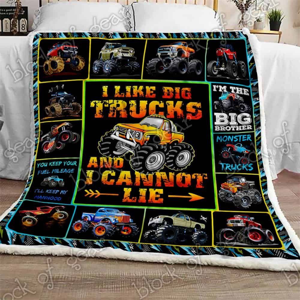 Monster Truck Sherpa Fleece Blanket