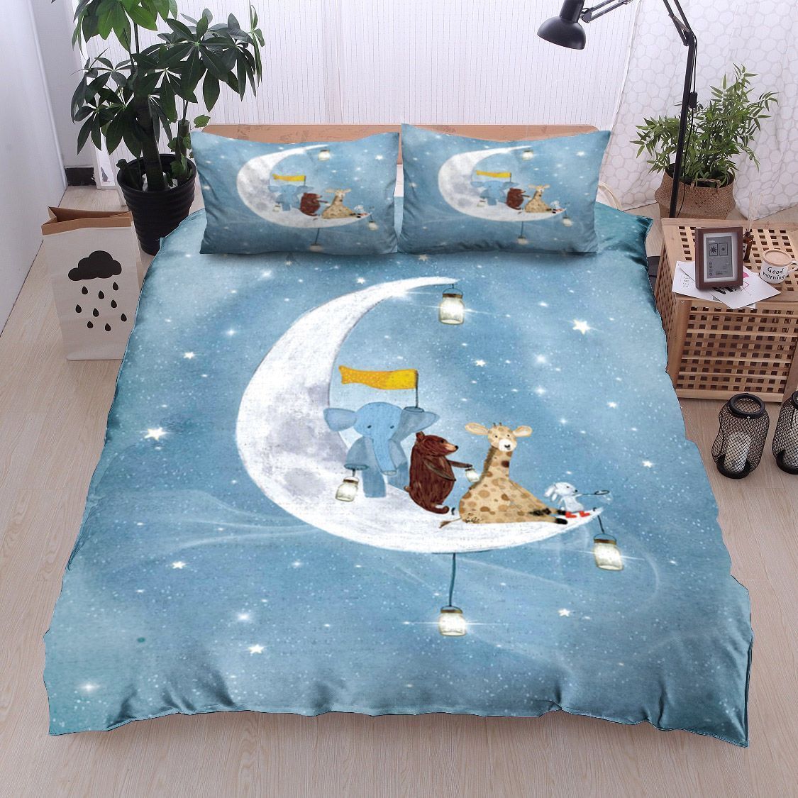Moon And Animals Bedding Set